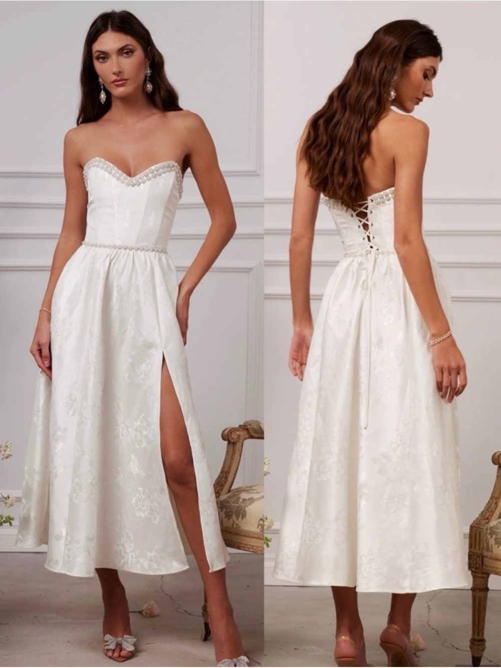 V. Chapman Strapless Lucia Midi Dress